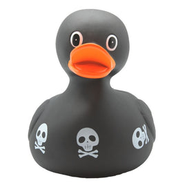 Giant black rubber duck with skulls - DD