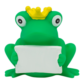 Frog Rubber Duck with Greeting Sign By Lilalu