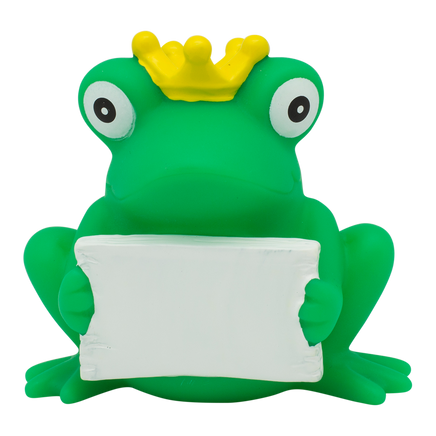 Frog Rubber Duck with Greeting Sign By Lilalu