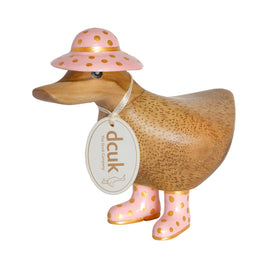 DCUK Natural Finish Mother's Day Ducky Pink with Gold Spots