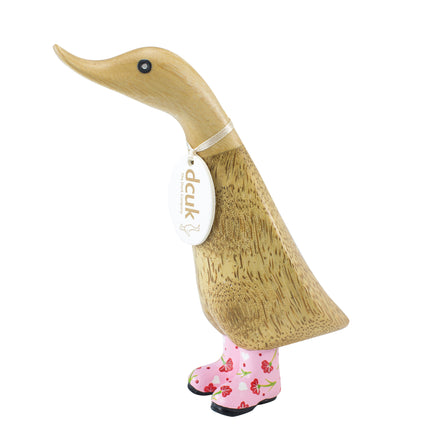 DCUK Natural Welly Duckling - Pink Flowers
