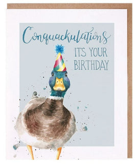 Conquackulations Birthday Duck Card - Wrendale Designs