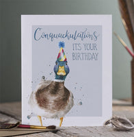 Conquackulations Birthday Duck Card - Wrendale Designs