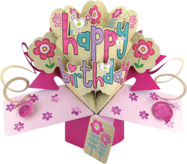 3D Pop Up Cards by Second Nature - Happy Birthday (Pink)