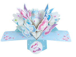 3D Pop Up Cards by Second Nature - Birthday Butterflies (Pastel)