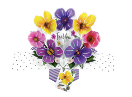 3D Pop Up Cards by Second Nature - Pansies (Blank)