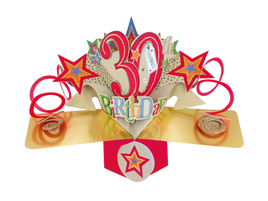 3D Pop Up Cards by Second Nature - 30th Birthday (Stars)