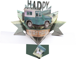 3D Pop Up Cards by Second Nature - Birthday 4 x 4 SUV