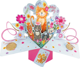 3D Pop Up Cards by Second Nature - Birthday Cats