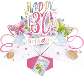 3D Pop Up Cards by Second Nature - 30th Birthday (Butterflies)