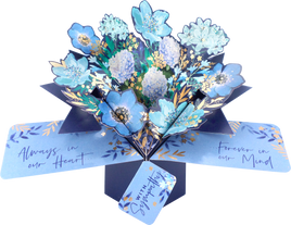 3D Pop Up Cards by Second Nature - Sympathy (Blue Floral)
