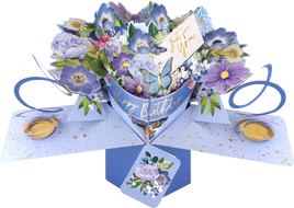 3D Pop Up Cards by Second Nature - Blue Flowers