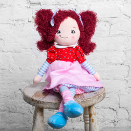 Rag Doll Cubby - Brigitte Raspberry Hair Personalised