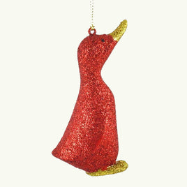 DCUK Xmas Glitter Ducks - Hanging Red Glitter Duck