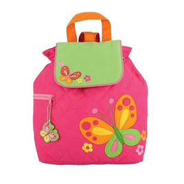 Pink Butterfly Styled Children's Quilted Personalised Backpack by Stephen Joseph