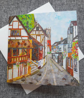 Fish Street Shrewsbury Greetings Card Designed by Lyn Evans