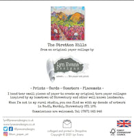 Stretton Hills Shropshire Greetings Card Designed by Lyn Evans