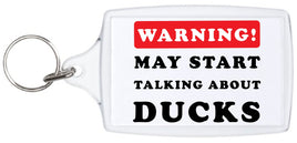 Warning May Start Talking About Ducks - Keyring - Duck Themed Merchandise from Shop4Ducks