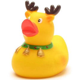 Christmas rubber duck reindeer with bell - rubber duck