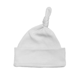 Personalised White 100% Organic Cotton Knotted Hat 0-3M