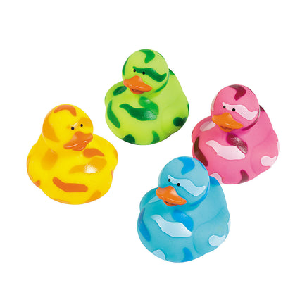 Bright Camo Rubber Duckies - Pack of 4 Ducks