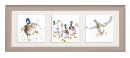A Trio Of Ducks - In Taupe frame - Wrendale Designs